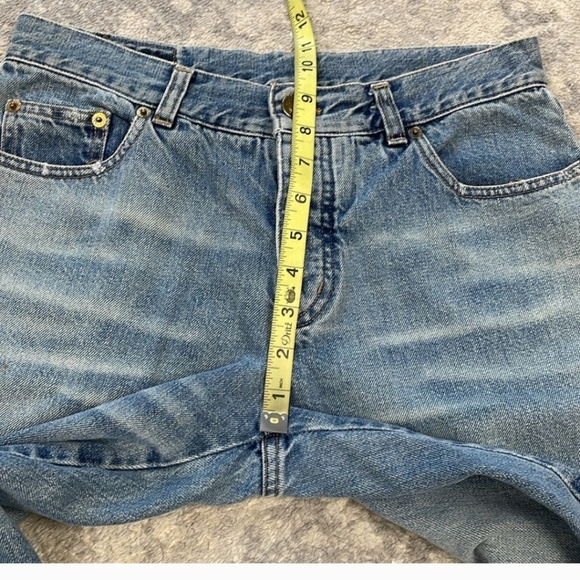 Gucci Mid Rise Tapered Straight Leg Jeans Concealed Button Fly Casual Blue - Picture 9 of 9